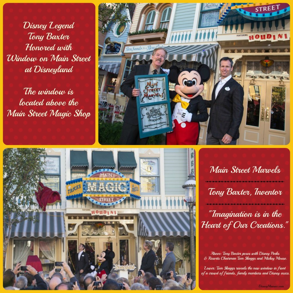 Disney Legend & Imagineer Tony Baxter Honored w/ Window on Main Street at Disneyland