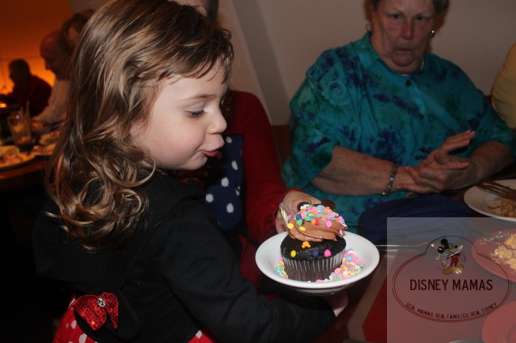 Celebrating with a birthday cupcake
