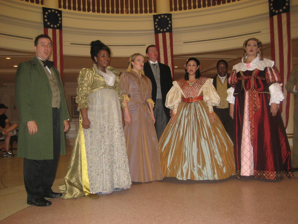 Voices of Liberty perform in the rotunda of The American Adventure at Epcot