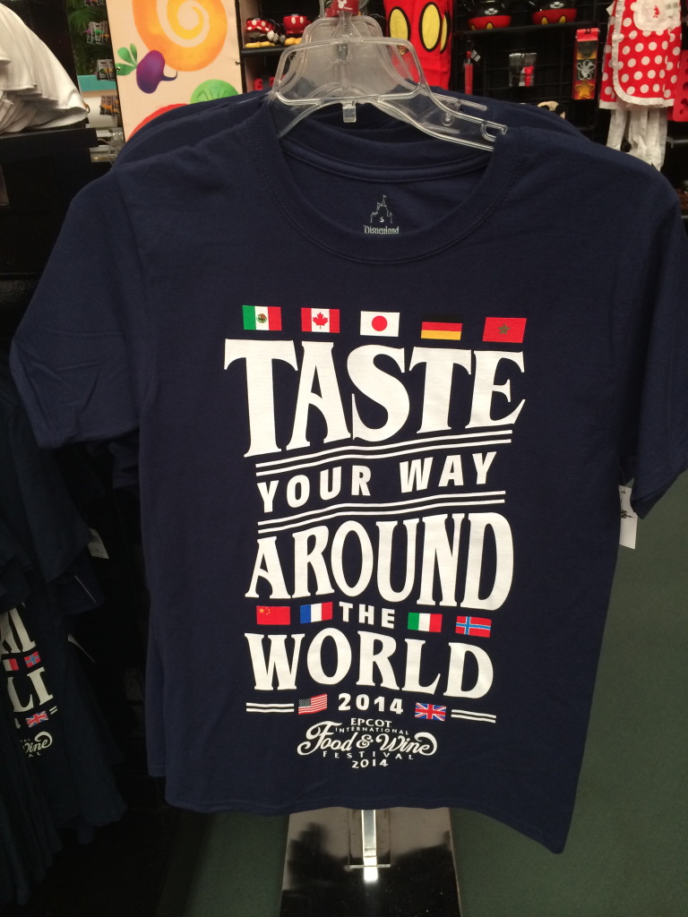 Taste your way around the world with this great Food & Wine Festival t-shirt.