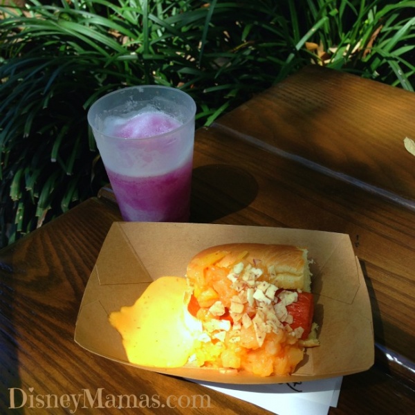 The Pineapple Dog and Desert Violet Lemonade are not to be missed at the 2015 Epcot International Flower & Garden Festival