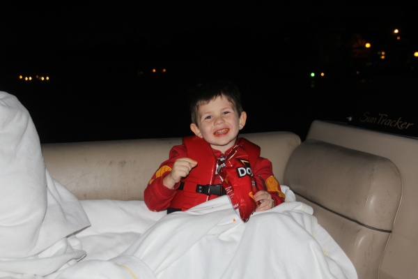 Enjoying the snacks aboard our Wishes Fireworks Cruise