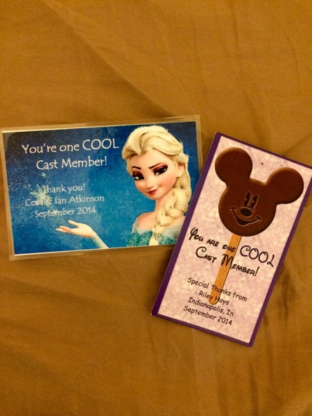 A simple gesture like a thank you note can really make a cast members day!