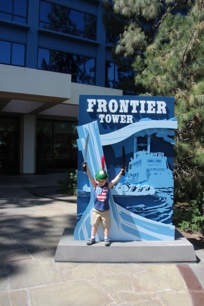 Frontier Tower at Disneyland Hotel features models and concept art from Disneyland's Frontierland.