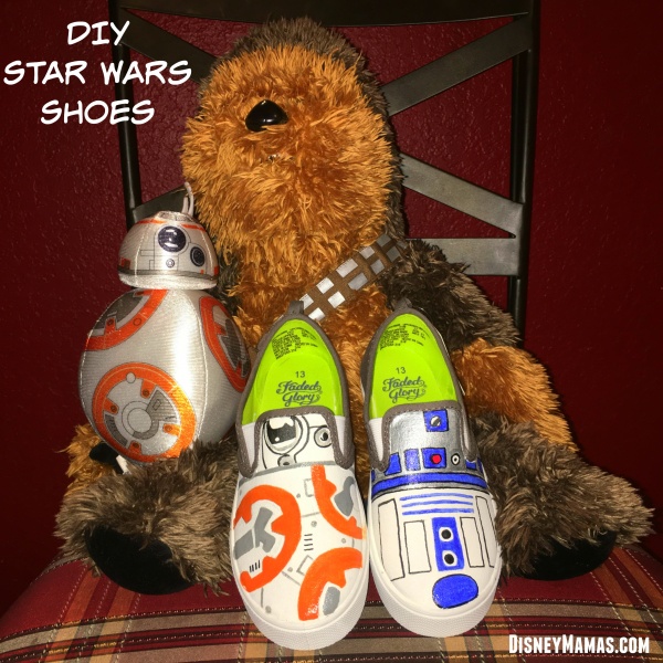 DIY Star Wars Shoes featuring BB-8 and R2-D2