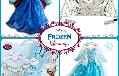 One lucky individual will win BOTH Official Disney Frozen Dresses (Size 5/6) from Disney Store, plus the Elsa Crown and Elsa Accessory Set! Enter between July 27 & Aug. 9, 2014